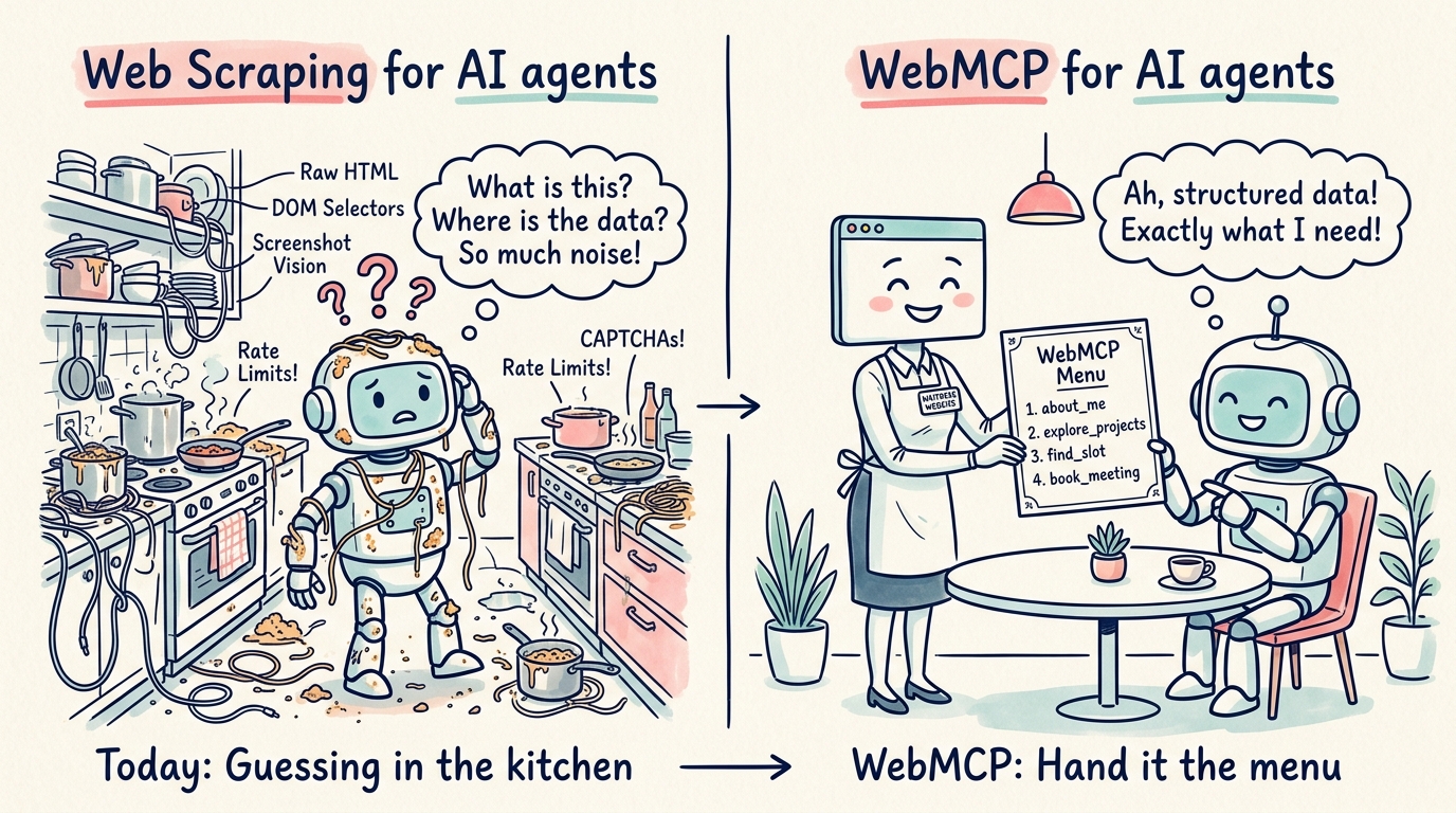 WebMCP: Today vs WebMCP Menu Doodle
